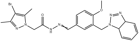 1H-Pyrazole-1-aceticacid,4-bromo-3,5-dimethyl-,[[3-[(3a,7a-dihydro-1H-benzotriazol-1-yl)methyl]-4-methoxyphenyl]methylene]hydrazide(9CI) 结构式