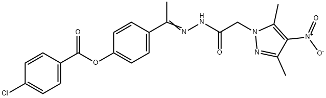 1H-Pyrazole-1-aceticacid,3,5-dimethyl-4-nitro-,[1-[4-[(4-chlorobenzoyl)oxy]phenyl]ethylidene]hydrazide(9CI) 结构式