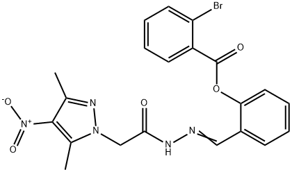 1H-Pyrazole-1-aceticacid,3,5-dimethyl-4-nitro-,[[2-[(2-bromobenzoyl)oxy]phenyl]methylene]hydrazide(9CI) 结构式