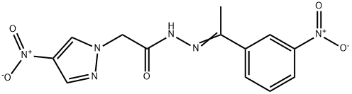 1H-Pyrazole-1-aceticacid,4-nitro-,[1-(3-nitrophenyl)ethylidene]hydrazide(9CI) 结构式