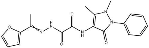 Acetic acid, [(2,3-dihydro-1,5-dimethyl-3-oxo-2-phenyl-1H-pyrazol-4-yl)amino]oxo-, [1-(2-furanyl)ethylidene]hydrazide (9CI) 结构式