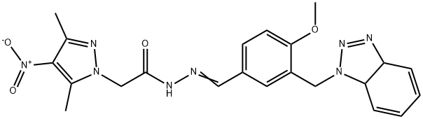 1H-Pyrazole-1-aceticacid,3,5-dimethyl-4-nitro-,[[3-[(3a,7a-dihydro-1H-benzotriazol-1-yl)methyl]-4-methoxyphenyl]methylene]hydrazide(9CI) 结构式