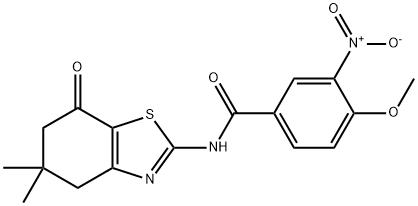 Benzamide, 4-methoxy-3-nitro-N-(4,5,6,7-tetrahydro-5,5-dimethyl-7-oxo-2-benzothiazolyl)- (9CI) 结构式
