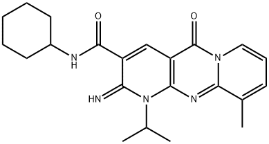 N-cyclohexyl-2-imino-1-isopropyl-10-methyl-5-oxo-1,5-dihydro-2H-dipyrido[1,2-a:2,3-d]pyrimidine-3-carboxamide 结构式