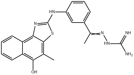 Hydrazinecarboximidamide,  2-[1-[3-[(5-hydroxy-4-methylnaphtho[1,2-d]thiazol-2-yl)amino]phenyl]ethylidene]- 结构式
