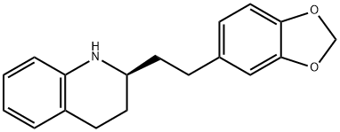 S-2-(2-Benzo[1,3]dioxol-5-yl-ethyl)-1,2,3,4-tetrahydro-quinoline 结构式