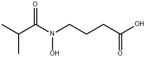 Butanoic  acid,  4-[hydroxy(2-methyl-1-oxopropyl)amino]- 结构式