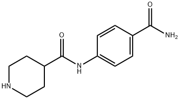 4-(4-氨基甲酰基苯基氨基甲酰基)哌啶 结构式
