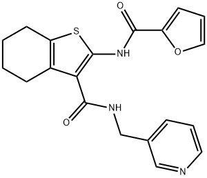 2-(2-furoylamino)-N-(3-pyridinylmethyl)-4,5,6,7-tetrahydro-1-benzothiophene-3-carboxamide 结构式