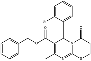 benzyl 6-(2-bromophenyl)-8-methyl-4-oxo-3,4-dihydro-2H,6H-pyrimido[2,1-b][1,3]thiazine-7-carboxylate 结构式