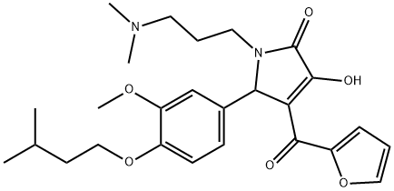 1-[3-(dimethylamino)propyl]-4-(2-furoyl)-3-hydroxy-5-[4-(isopentyloxy)-3-methoxyphenyl]-1,5-dihydro-2H-pyrrol-2-one 结构式