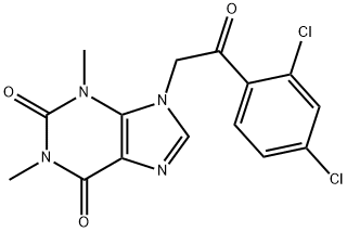 1H-Purine-2,6-dione,  9-[2-(2,4-dichlorophenyl)-2-oxoethyl]-3,9-dihydro-1,3-dimethyl- 结构式