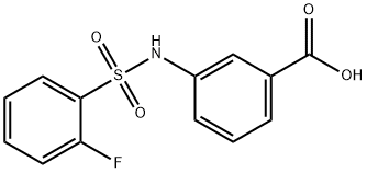 3-[[(2-氟苯基)磺酰基]氨基]苯甲酸 结构式