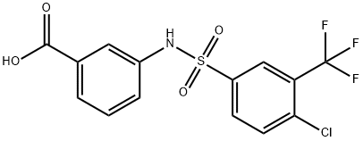 3-[[[4-氯-3-(三氟甲基)苯基]磺酰基]氨基]苯甲酸 结构式