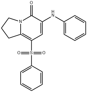 8-BENZENESULFONYL-6-PHENYLAMINO-2,3-DIHYDRO-1H-INDOLIZIN-5-ONE 结构式