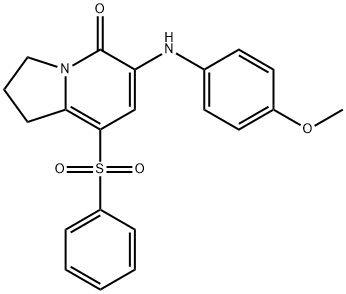8-BENZENESULFONYL-6-(4-METHOXYPHENYLAMINO)-2,3-DIHYDRO-1H-INDOLIZIN-5-ONE 结构式
