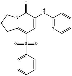 8-BENZENESULFONYL-6-(PYRIDIN-2-YLAMINO)-2,3-DIHYDRO-1H-INDOLIZIN-5-ONE 结构式