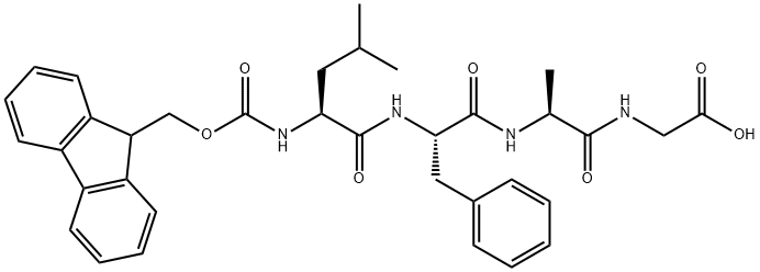 Glycine, N-[(9H-fluoren-9-ylmethoxy)carbonyl]-L-leucyl-L-phenylalanyl-L-alanyl- (9CI) 结构式