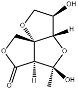 2H,6H,8H-Difuro[3,2-b:3,4-c]furan-6-one, tetrahydro-3,5-dihydroxy-5-methyl-, (3R,3aS,5R,5aS,8aR)- (9CI) 结构式