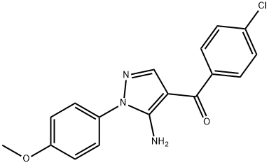 (5-AMINO-1-(4-METHOXYPHENYL)-1H-PYRAZOL-4-YL)(4-CHLOROPHENYL)METHANONE 结构式