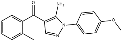 (5-AMINO-1-(4-METHOXYPHENYL)-1H-PYRAZOL-4-YL)(O-TOLYL)METHANONE 结构式