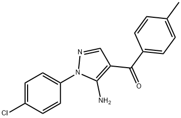 (5-AMINO-1-(4-CHLOROPHENYL)-1H-PYRAZOL-4-YL)(P-TOLYL)METHANONE 结构式