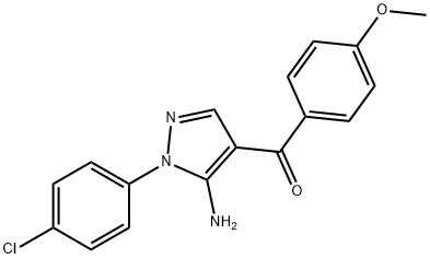 (5-AMINO-1-(4-CHLOROPHENYL)-1H-PYRAZOL-4-YL)(4-METHOXYPHENYL)METHANONE 结构式