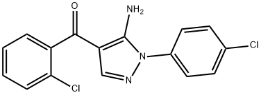 (5-AMINO-1-(4-CHLOROPHENYL)-1H-PYRAZOL-4-YL)(2-CHLOROPHENYL)METHANONE 结构式