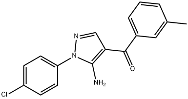 (5-AMINO-1-(4-CHLOROPHENYL)-1H-PYRAZOL-4-YL)(M-TOLYL)METHANONE 结构式