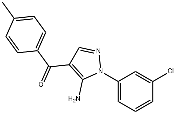 (5-AMINO-1-(3-CHLOROPHENYL)-1H-PYRAZOL-4-YL)(P-TOLYL)METHANONE 结构式