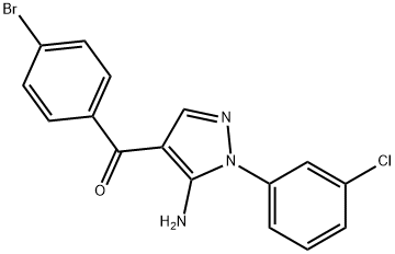 (5-AMINO-1-(3-CHLOROPHENYL)-1H-PYRAZOL-4-YL)(4-BROMOPHENYL)METHANONE 结构式