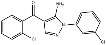 (5-AMINO-1-(3-CHLOROPHENYL)-1H-PYRAZOL-4-YL)(2-CHLOROPHENYL)METHANONE 结构式