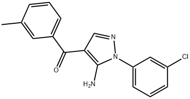 (5-AMINO-1-(3-CHLOROPHENYL)-1H-PYRAZOL-4-YL)(M-TOLYL)METHANONE 结构式