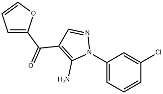 (5-AMINO-1-(3-CHLOROPHENYL)-1H-PYRAZOL-4-YL)(FURAN-2-YL)METHANONE 结构式