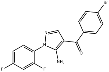(5-AMINO-1-(2,4-DIFLUOROPHENYL)-1H-PYRAZOL-4-YL)(4-BROMOPHENYL)METHANONE 结构式