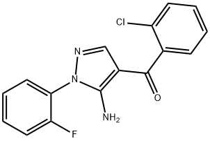 (5-AMINO-1-(2-FLUOROPHENYL)-1H-PYRAZOL-4-YL)(2-CHLOROPHENYL)METHANONE 结构式