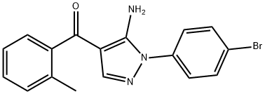 (5-AMINO-1-(4-BROMOPHENYL)-1H-PYRAZOL-4-YL)(O-TOLYL)METHANONE 结构式