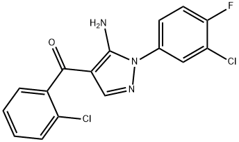 (5-AMINO-1-(3-CHLORO-4-FLUOROPHENYL)-1H-PYRAZOL-4-YL)(2-CHLOROPHENYL)METHANONE 结构式