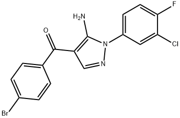 (5-AMINO-1-(3-CHLORO-4-FLUOROPHENYL)-1H-PYRAZOL-4-YL)(4-BROMOPHENYL)METHANONE 结构式