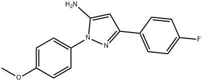 3-(4-氟苯基)-1-(4-甲氧基苯基)-1H-吡唑-5-胺 结构式