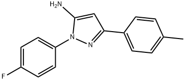 1-(4-FLUOROPHENYL)-3-(4-METHYLPHENYL)-1H-PYRAZOL-5-AMINE 结构式