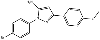 1-(4-BROMOPHENYL)-3-(4-METHOXYPHENYL)-1H-PYRAZOL-5-AMINE 结构式