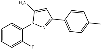 1-(2-FLUOROPHENYL)-3-P-TOLYL-1H-PYRAZOL-5-AMINE 结构式