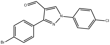3-(4-BROMOPHENYL)-1-(4-CHLOROPHENYL)-1H-PYRAZOLE-4-CARBALDEHYDE 结构式