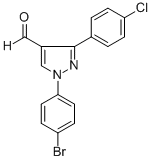 1-(4-BROMOPHENYL)-3-(4-CHLOROPHENYL)-1H-PYRAZOLE-4-CARBALDEHYDE 结构式