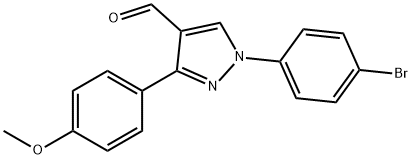 1-(4-BROMOPHENYL)-3-(4-METHOXYPHENYL)-1H-PYRAZOLE-4-CARBALDEHYDE 结构式