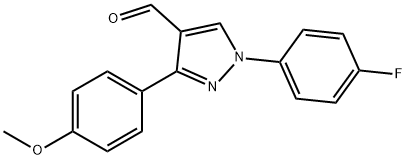 1-(4-FLUOROPHENYL)-3-(4-METHOXYPHENYL)-1H-PYRAZOLE-4-CARBALDEHYDE 结构式