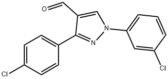 1-(3-CHLOROPHENYL)-3-(4-CHLOROPHENYL)-1H-PYRAZOLE-4-CARBALDEHYDE 结构式