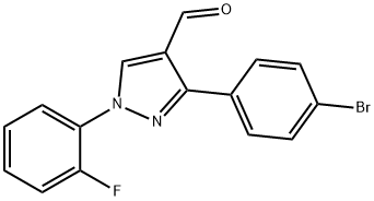 3-(4-BROMOPHENYL)-1-(2-FLUOROPHENYL)-1H-PYRAZOLE-4-CARBALDEHYDE 结构式