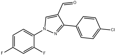 3-(4-CHLOROPHENYL)-1-(2,4-DIFLUOROPHENYL)-1H-PYRAZOLE-4-CARBALDEHYDE 结构式